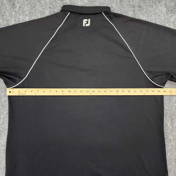 Footjoy Shirt Mens XL Black Polo Short Sleeve Performance Golf Elmira CC Logo - Picture 4 of 15